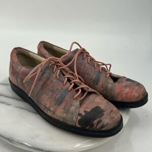 Icon leather abstract painted sneakers